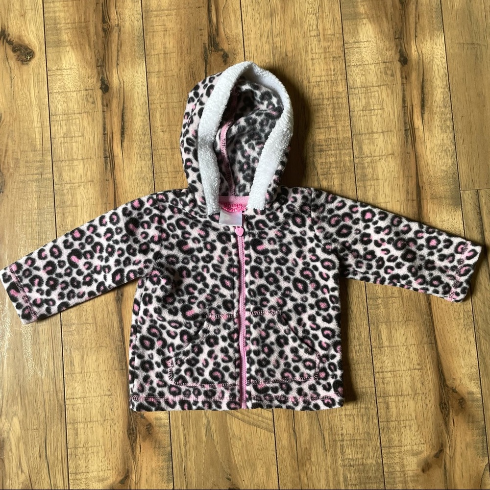 baby cheetah print fleece jacket
